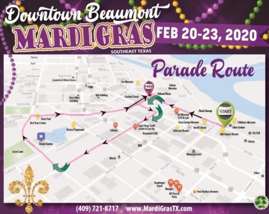 Mardi Gras parade route.