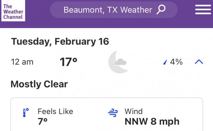 Beaumont to feel single-digit temperature going into Feb. 16