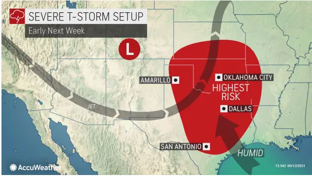 Severe thunderstorms expected next week