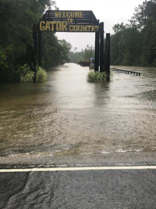 Flooding noted by JCSO at Gator Country in Jefferson County, Texas 