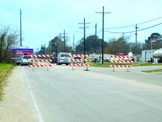 A photo of the road block surrounding the chemical spill in Nederland.