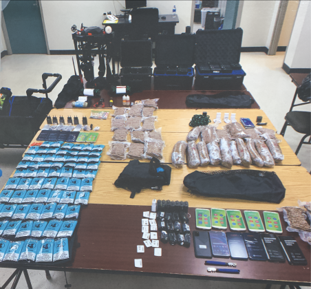 A large amount of contraband seized from a Drone pilot 