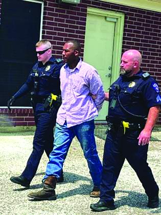 Timothy Shane Mitchell being arrested 