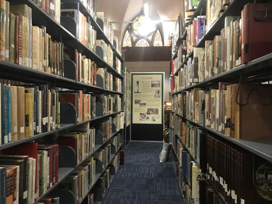 Inside view of Tyrrell Historic Library.