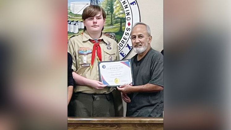Zane Hardt receives Eagle Scout achievement  