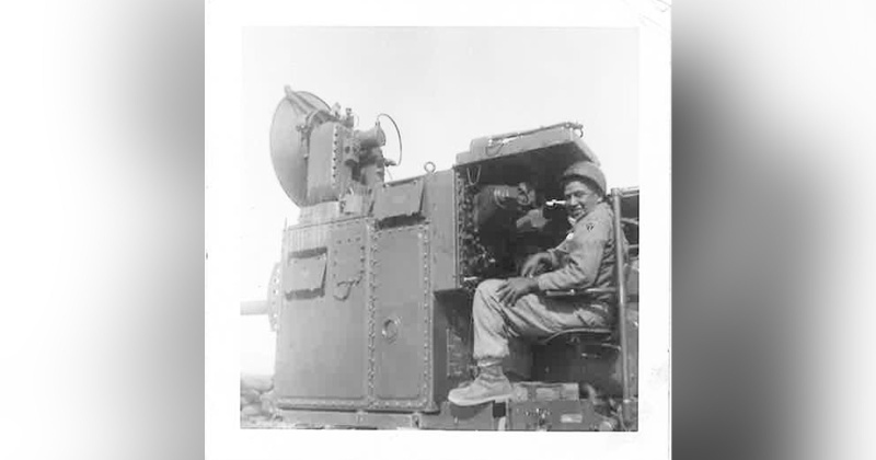 Manning anti-aircraft guns around the clock, Caudillo serves 37 months at Castle Air Force Base.