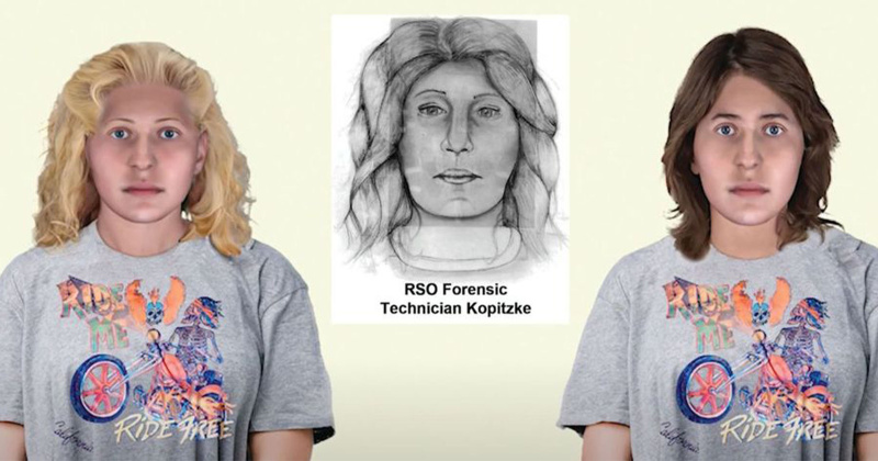 A woman believed to be connectected to Southeast Texas or Southwest Louisiana is described by ‘Happy Face Killer’ Keith Hunter Jesperson to the Riverside County Sheriff’s Office in California. Sketches are based on a description by Jesperson, courtesy RSO Forensic Technician Cori Kopitzke, updated in August 2023.
