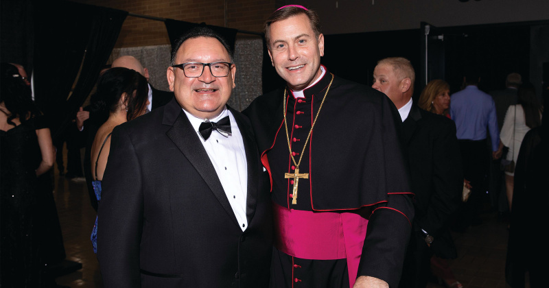Paul Trevino and Bishop David Toups (Christus Foundation Gala, April 2023)